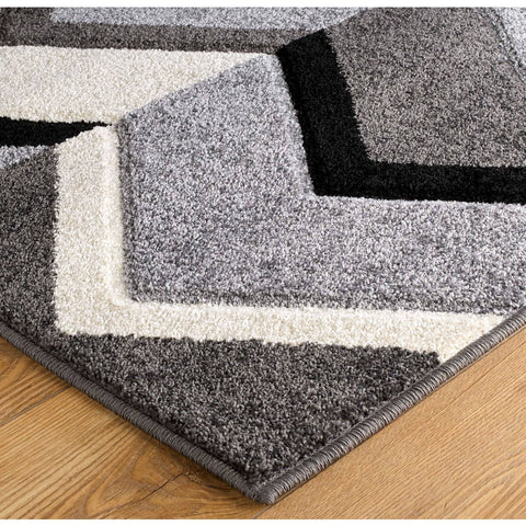 Image of Ethnic Black/Grey Area Rug RUGSANDROOMS 