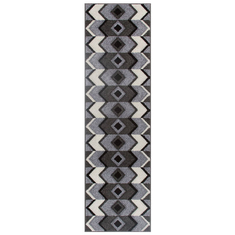 Image of Ethnic Black/Grey Area Rug RUGSANDROOMS 