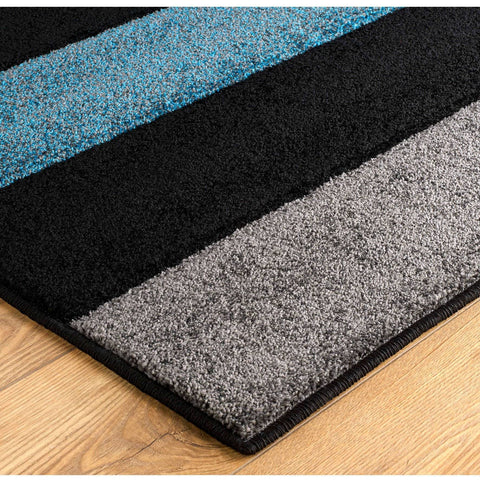 Image of Portland Striped Blue Area Rug RUGSANDROOMS 