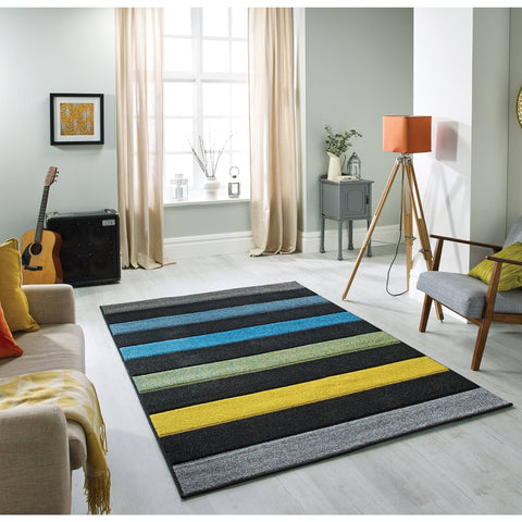 Portland Striped Blue Area Rug RUGSANDROOMS 