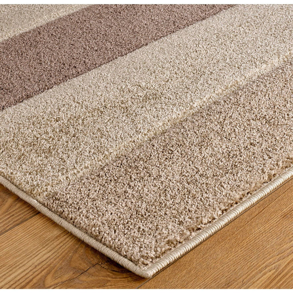 Portland Striped Cream/Beige Area Rug RUGSANDROOMS 
