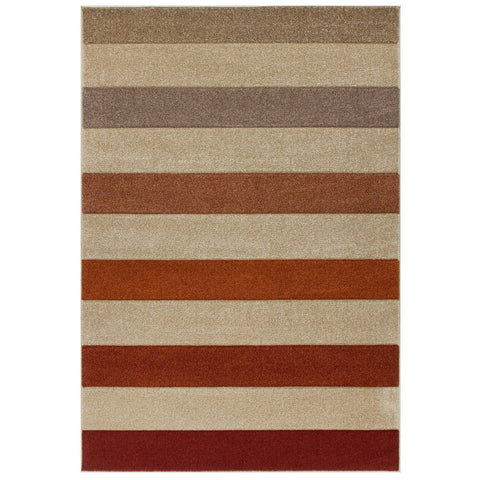 Portland Striped Cream/Beige Area Rug RUGSANDROOMS 