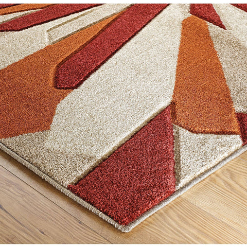 Image of Valentina Red/Beige Area Rug RUGSANDROOMS 