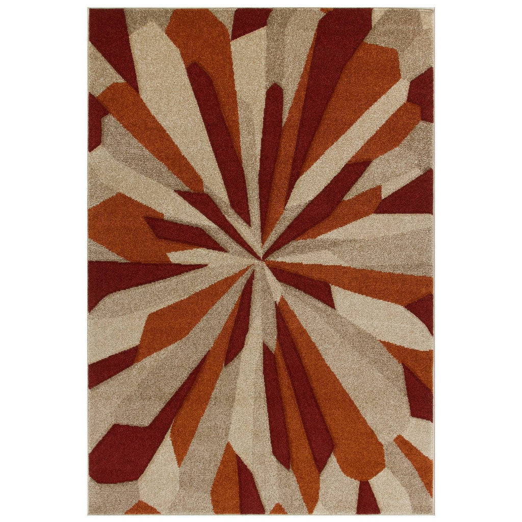 Valentina Red/Beige Area Rug RUGSANDROOMS 
