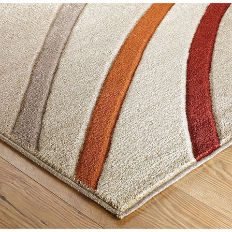 Image of Port Beige/Orange Area Rug RUGSANDROOMS 