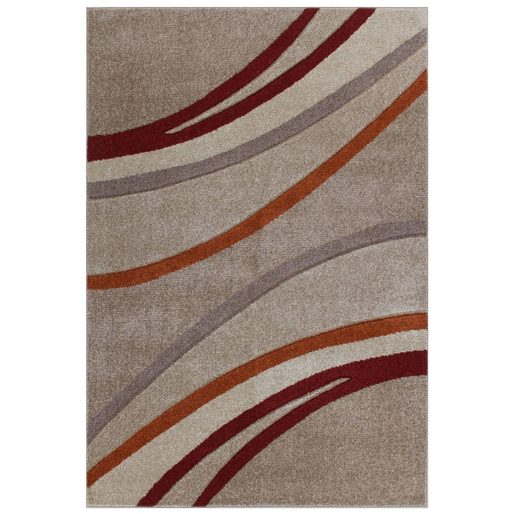 Port Beige/Orange Area Rug RUGSANDROOMS 