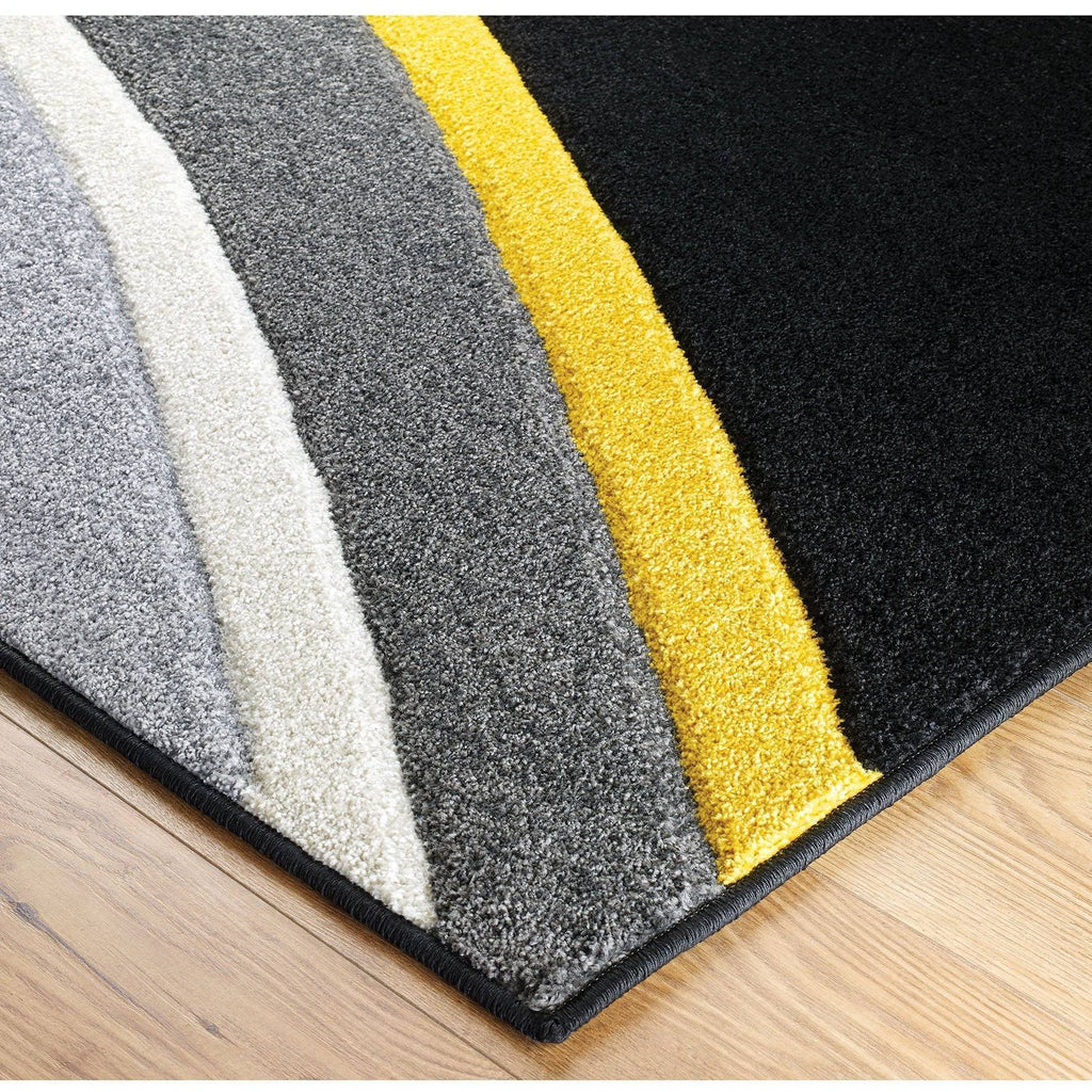 Port Black/Grey Area Rug RUGSANDROOMS 