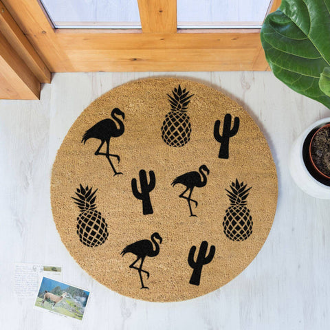 Pineapple Circle Doormat RUGSANDROOMS 