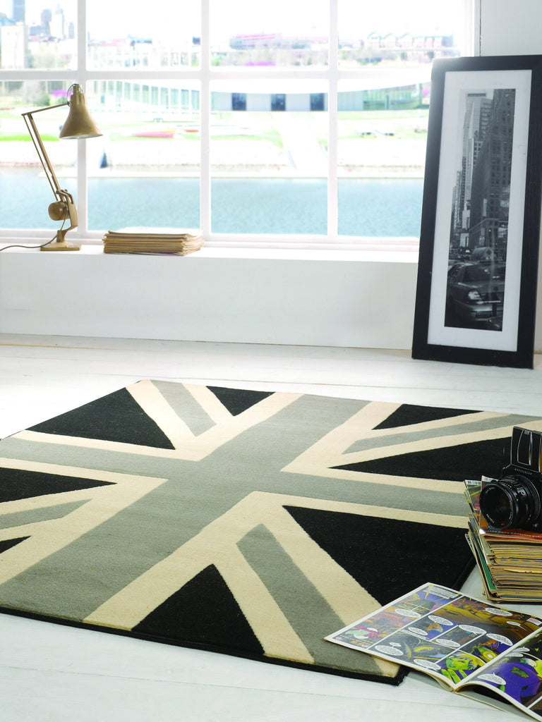 Yuri Grey/Cream Area Rug RUGSANDROOMS 