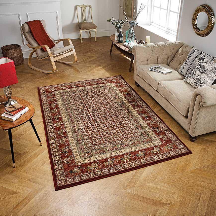 Traditional Royal Red Area Rug RUGSANDROOMS 