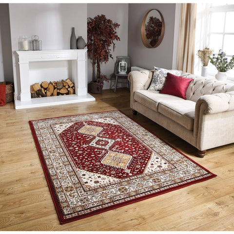 Oriental Red Area Rug RUGSANDROOMS 