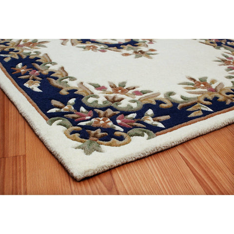 Image of Royal Cream Blue Area Rug RUGSANDROOMS 