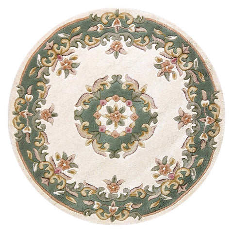 Image of Royal Cream Green Area Rug RUGSANDROOMS 