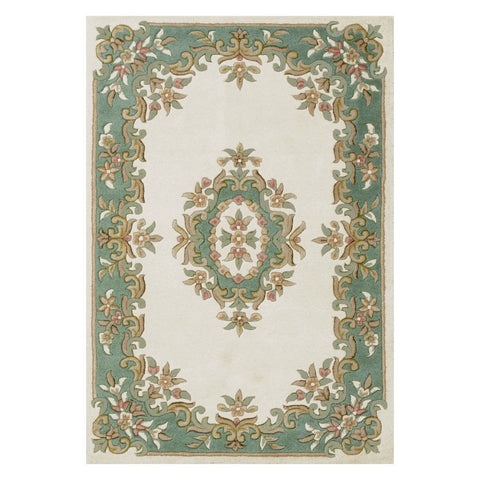 Royal Cream Green Area Rug RUGSANDROOMS 