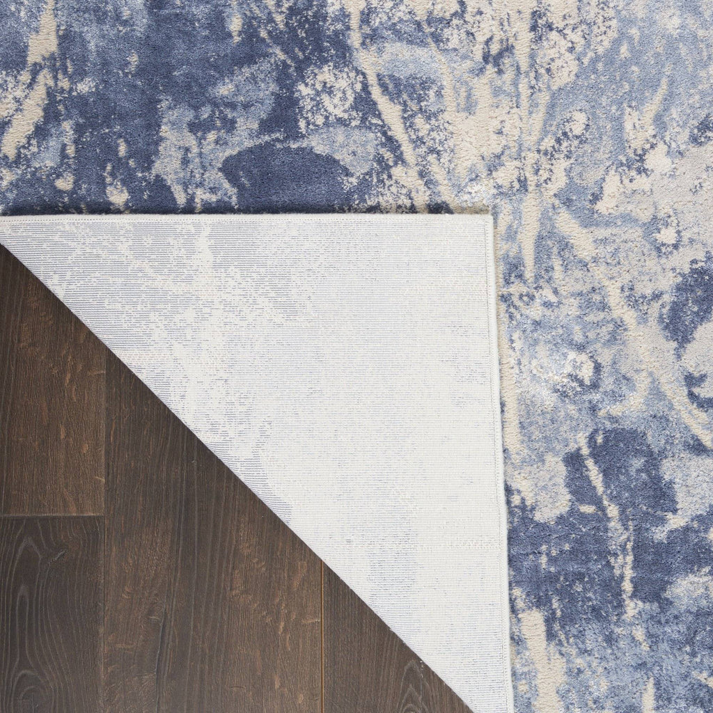 Silk Blue/Ivory Area Rug RUGSANDROOMS 