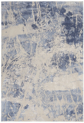 Image of Silk Blue/Ivory Area Rug RUGSANDROOMS 