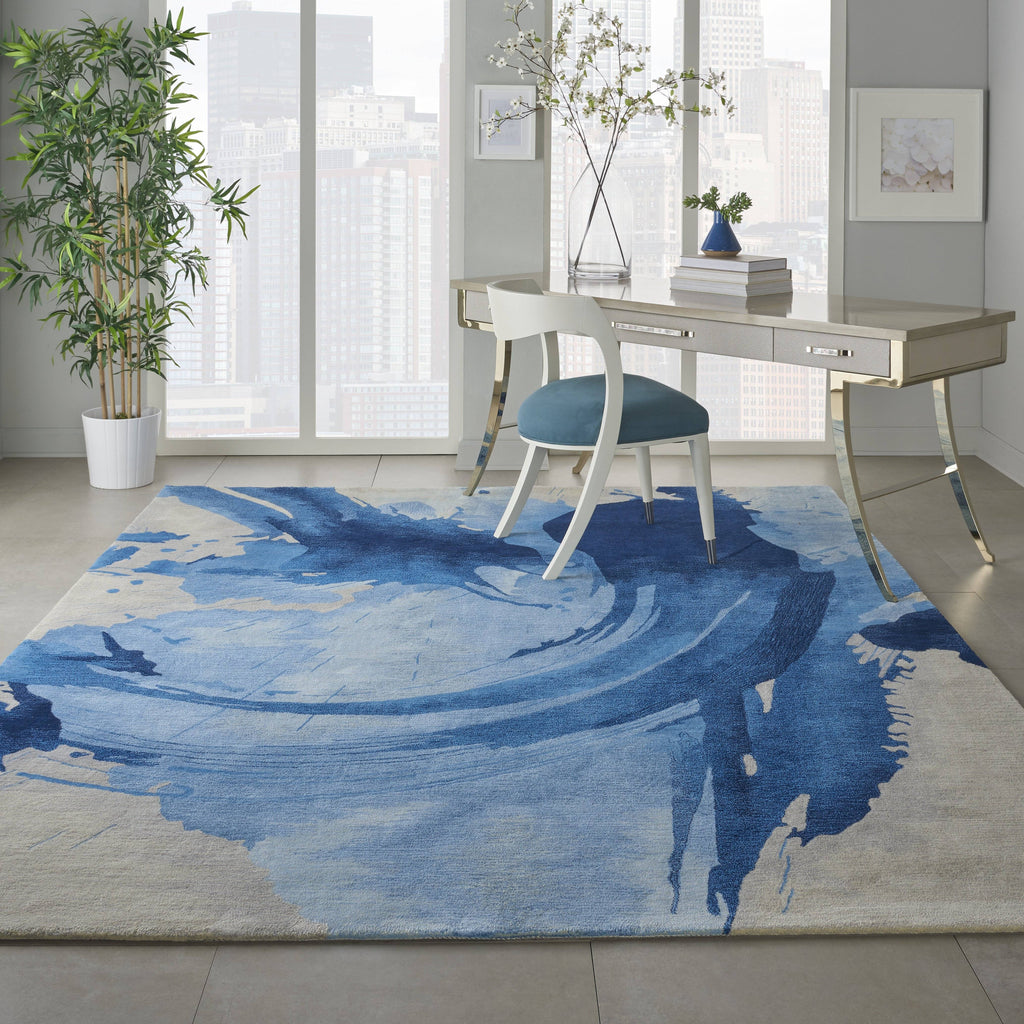 Angela Blue/Ivory Area Rug RUGSANDROOMS 