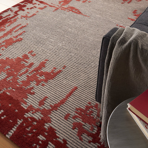 Image of Angela Beige/Red Area Rug RUGSANDROOMS 