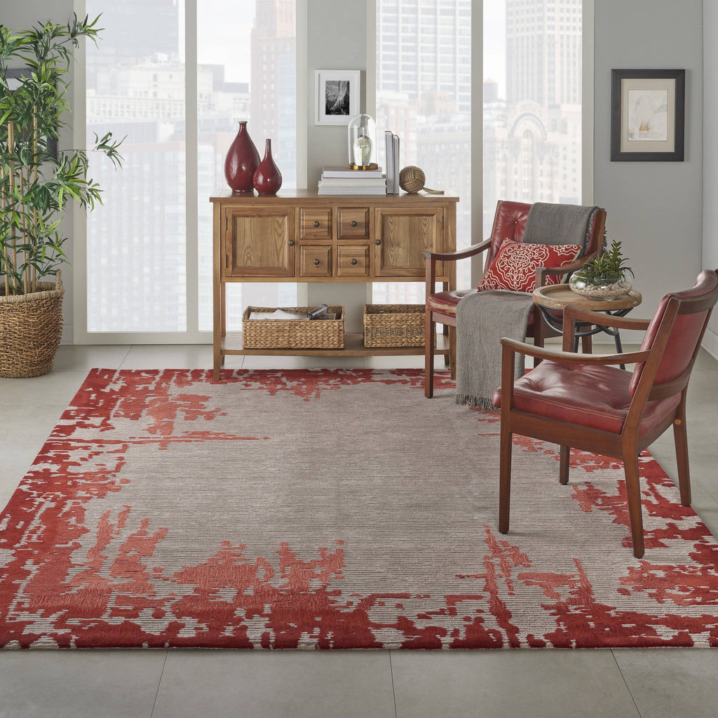 Angela Beige/Red Area Rug RUGSANDROOMS 