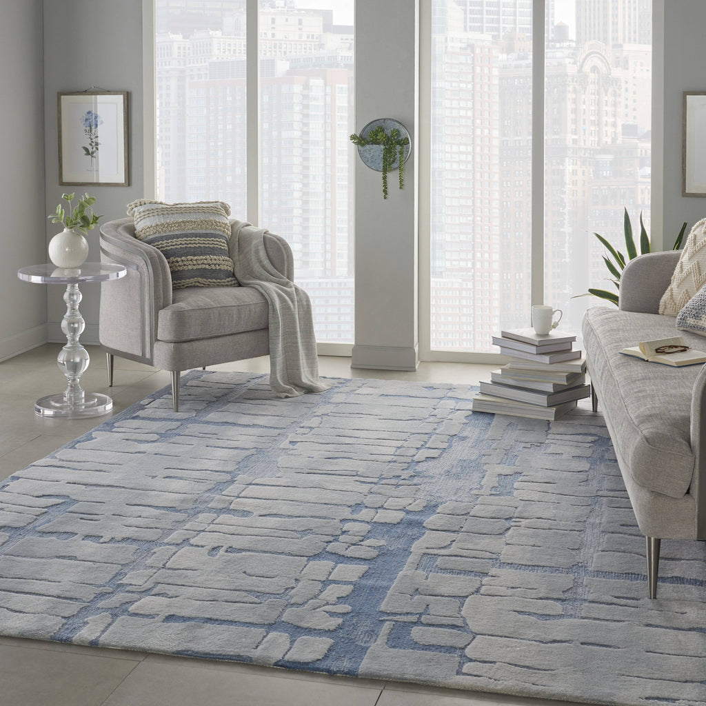 Angela Blue/Grey Area Rug RUGSANDROOMS 