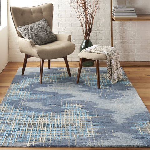 Image of Angela Blue/Beige Area Rug RUGSANDROOMS 