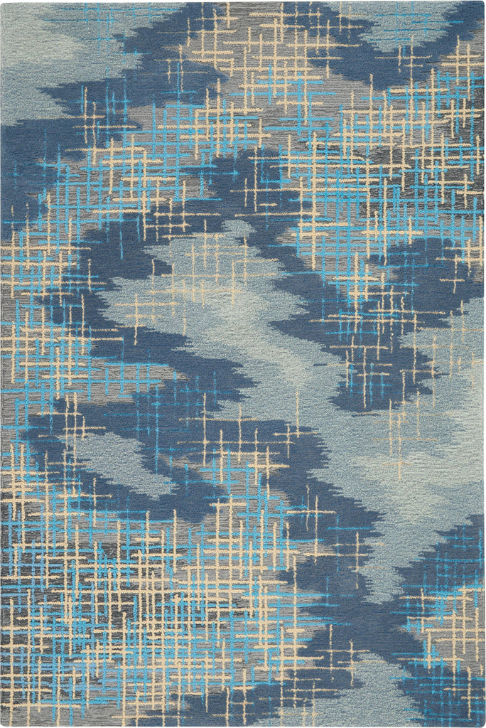 Angela Blue/Beige Area Rug RUGSANDROOMS 