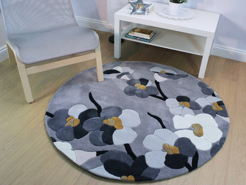 Image of Blossom Grey/Ochre Area Rug RUGSANDROOMS 