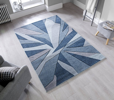 Shatter Denim Blue Area Rug RUGSANDROOMS 