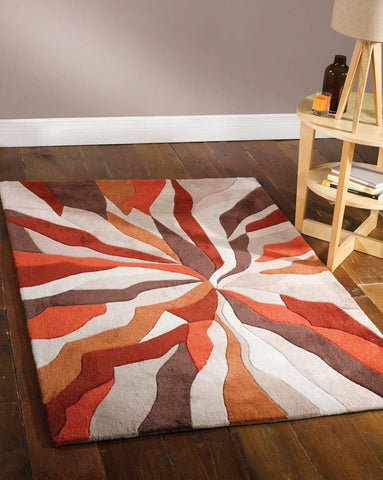 Maddie Orange Area Rug RUGSANDROOMS 