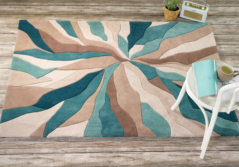 Maddie Teal Area Rug RUGSANDROOMS 