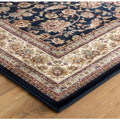Image of Tabriz Navy Blue Area Rug RUGSANDROOMS 