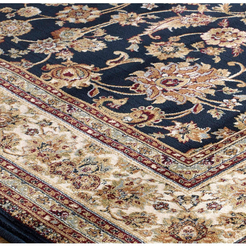 Image of Tabriz Navy Blue Area Rug RUGSANDROOMS 