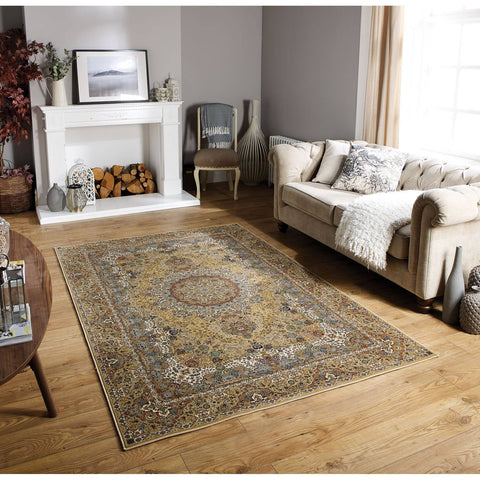 Tabriz Beige/Cream Area Rug RUGSANDROOMS 