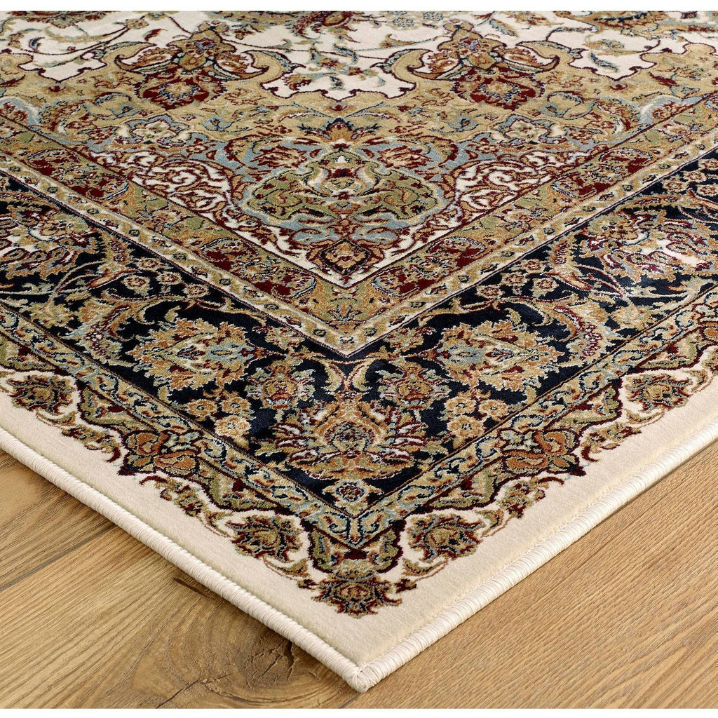 Tabriz Cream/Beige Area Rug RUGSANDROOMS 