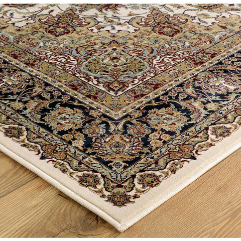 Image of Tabriz Cream/Beige Area Rug RUGSANDROOMS 