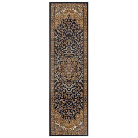 Image of Tabriz Black/Beige Area Rug RUGSANDROOMS 