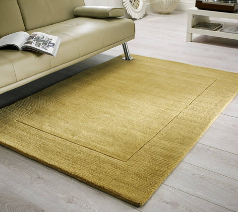Plain Ochre Area Rug RUGSANDROOMS 