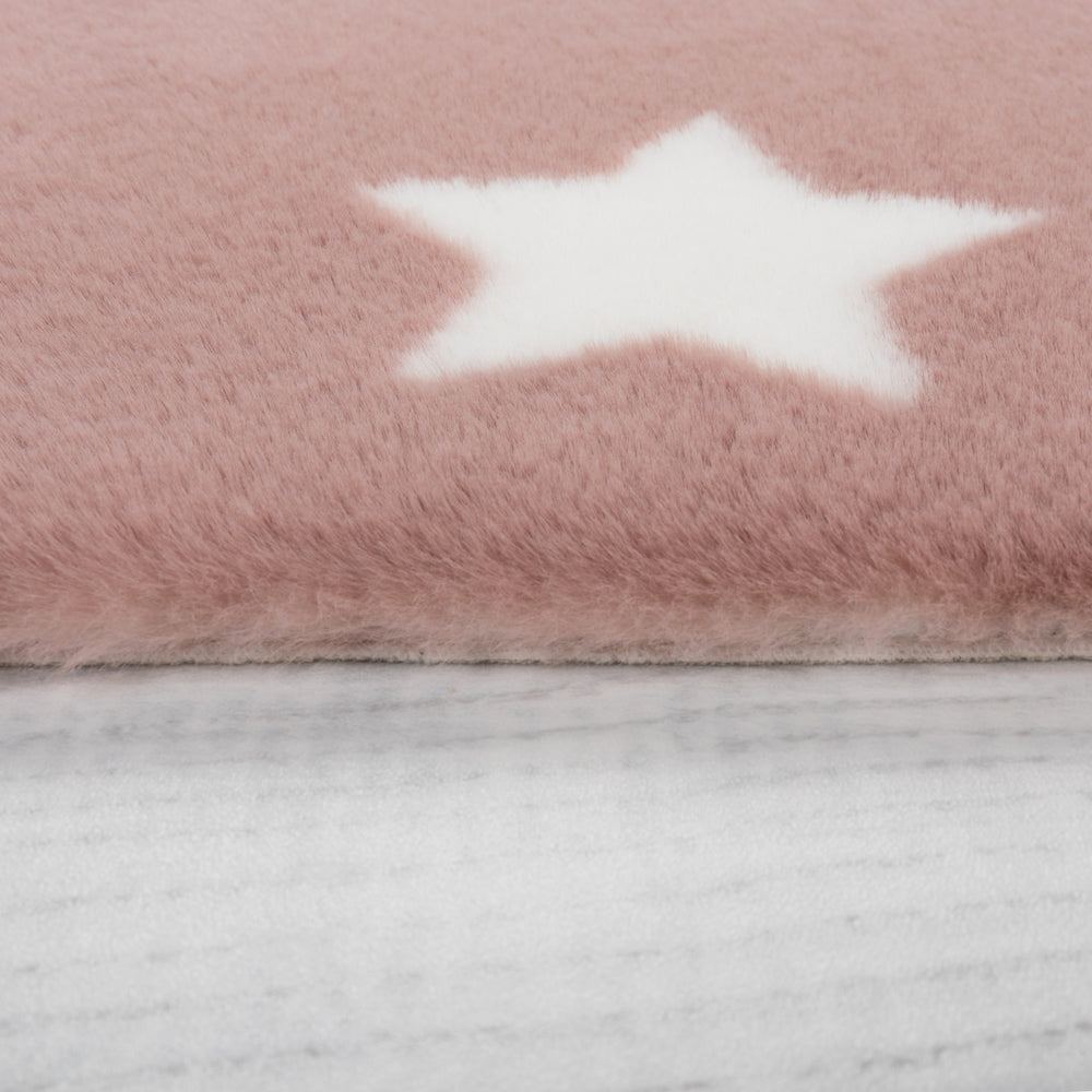 Candy Floss Pink Stars Area Rug