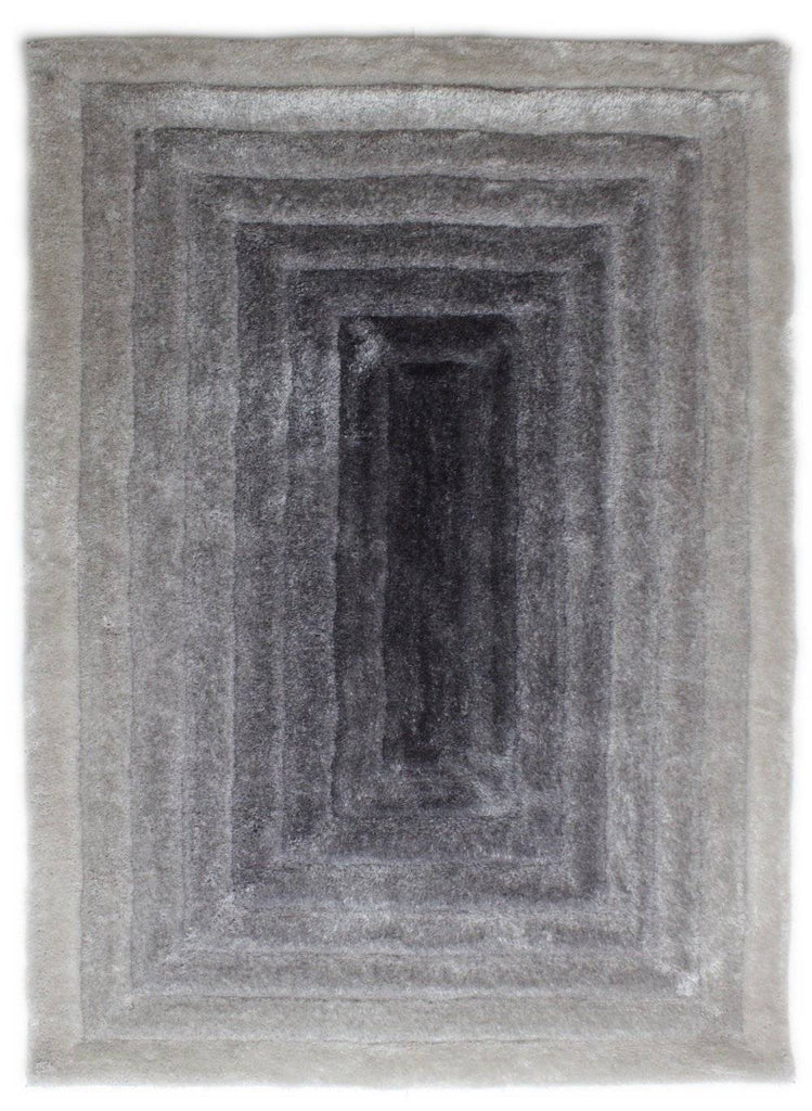 Ridged Shaggy Ombre Black/Grey Area Rug RUGSANDROOMS 