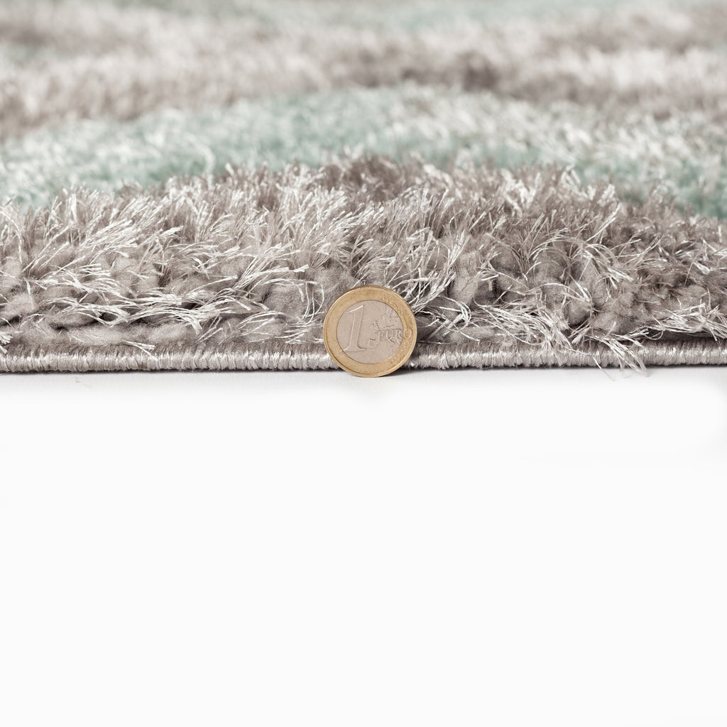 Velvet 3D Silver/ Duck Egg Area Rug