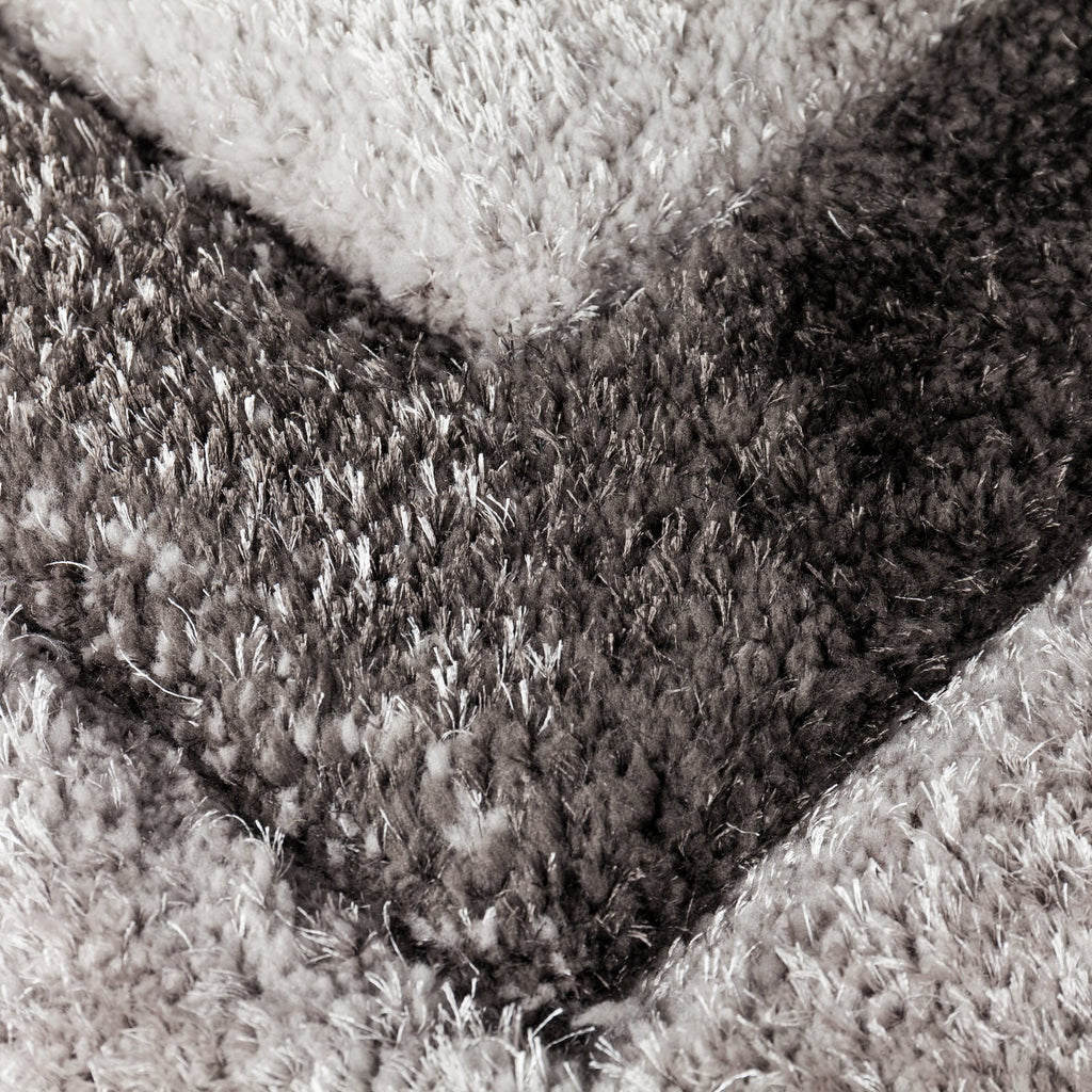 Velvet 3D Silver/ Charcoal Area Rug