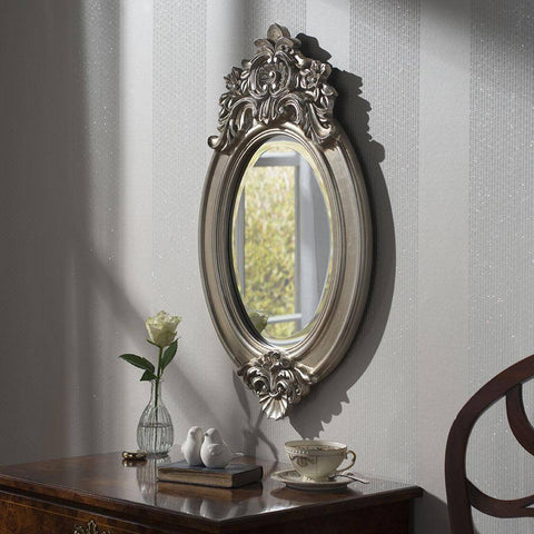 Image of Vintage Oval Accent Mirror RUGSANDROOMS 
