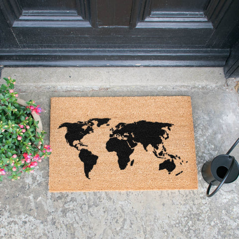 World Map Doormat RUGSANDROOMS 