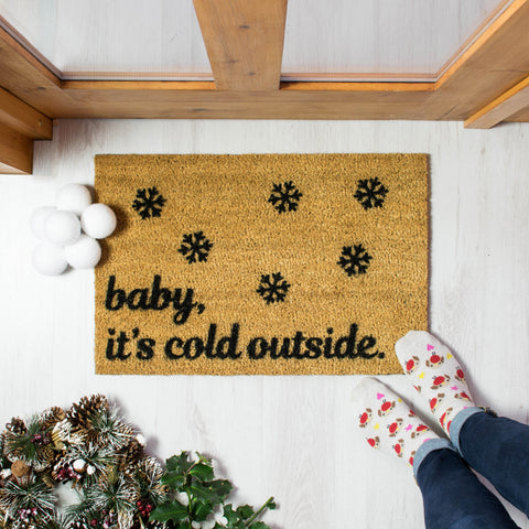 Baby it's Cold Outside Snowflakes Doormat