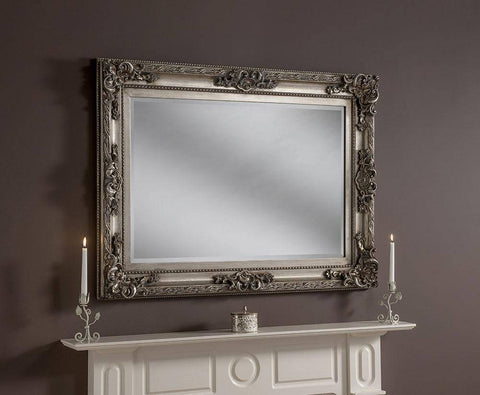 Image of Silver Wall Accent Mirror RUGSANDROOMS 