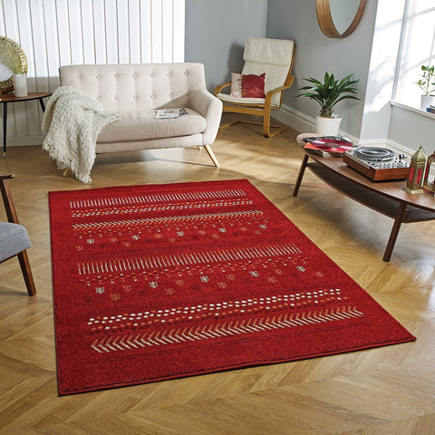 Zante Red Area Rug RUGSANDROOMS 