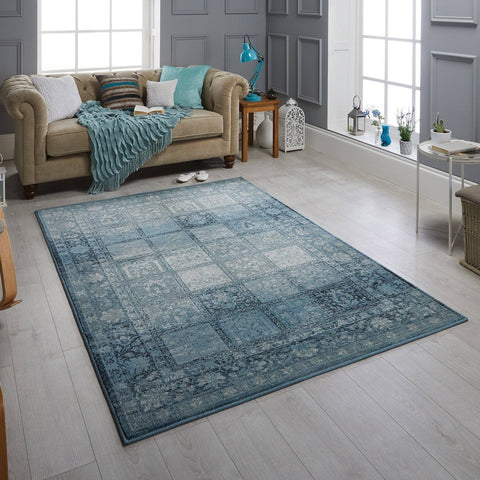 Image of Zarah Traditional Blue Area Rug RUGSANDROOMS 