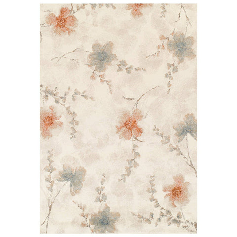 Floral Cream/Grey Area Rug RUGSANDROOMS 