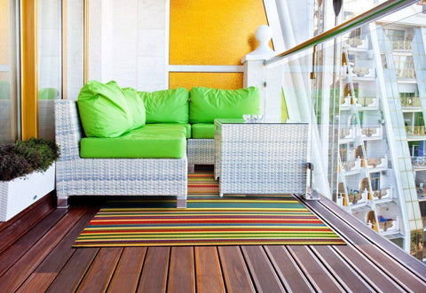 Image of Funzie Multi Colour Indoor-Outdoor Reversible Rug cvsonia 