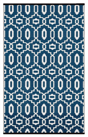 Image of Modern Dark Blue & White Indoor-Outdoor Reversible Rug cvsonia 